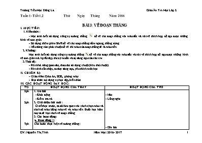Giáo án Tin học lớp 2 - Tiết 1 đến 34 - Năm học 2016-2017 - Nguyễn Thị Tình